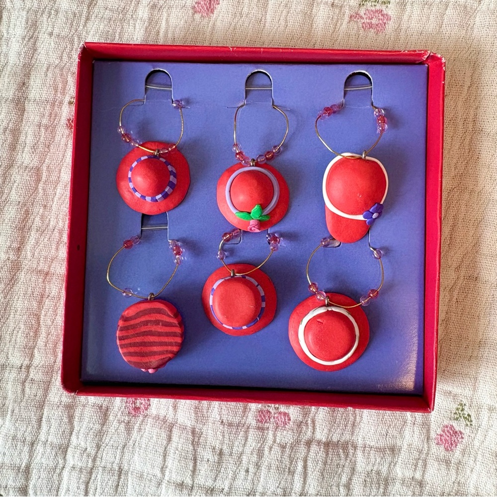 Vintage Y2K Red and Purple Decorative Drink Markers